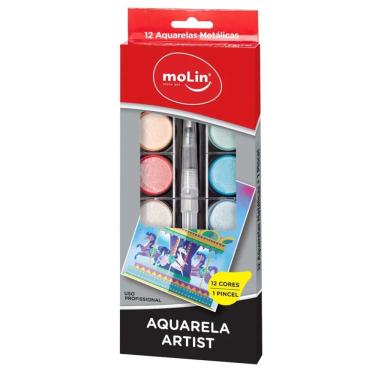 Imagem de Aquarela Metálica Artist 12 Cores Molin
