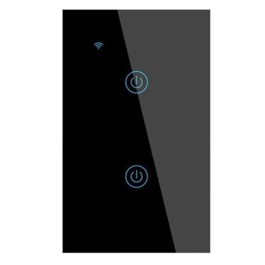 Imagem de Zigbee Tuya Interruptor de Luz Inteligente Touch WiFi Interruptor de Parede Funciona com Alexa Gogle Home Alice Smart Life Need Neutral Wire-DS-124-BLACK-02