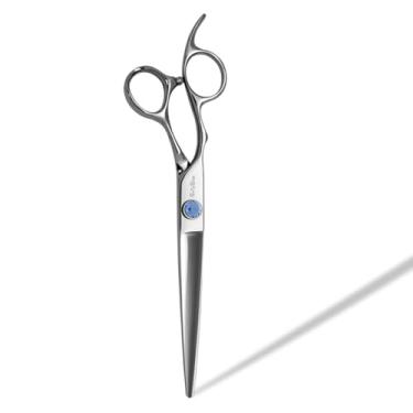 Imagem de SnipStar 7,5 polegadas profissional de animais de estimação reta corte tesouras mão esquerda VG10 aço para o cuidado do cão, azul