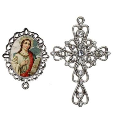 Imagem de Crucifixo Arabesco Terço de Noiva Relicario Santa Cecilia Peças para M