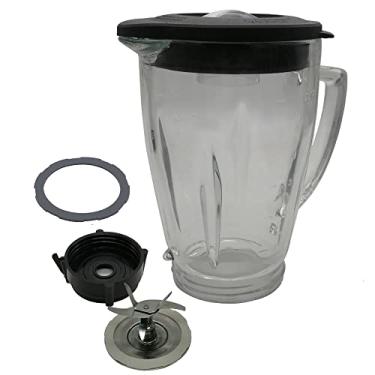Imagem de joystar Jarra De Vidro E Tampa Reposição Para Liquidificador Com Fundo Lâmina Extratora Pro 1200, Junta, Compatível Liquidificadores Oster Da Série Blstmb (Blstmb-Cbg, Blstmb-Cbf, Blstmb-Bbg)