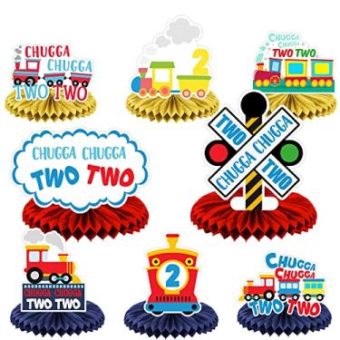 Imagem de Coperbri Centro De Mesa Trem A Vapor Em Formato Favo Mel, Ferrovia, Travessia Ferroviária, Transporte, Tema História Rimada, Decoração Para Meninos E Meninas, Cadeira Alta, Festa 1º Aniversário, Sup