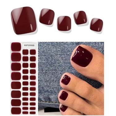 Imagem de Kalolary Tiras De Gel Para Unhas Dos Pés, Adesivos Marrons, Pedicure Longa Duração, Qualidade Salão, Com Lixa E Bastão Madeira (É Necessária Lâmpada Uv/Led)