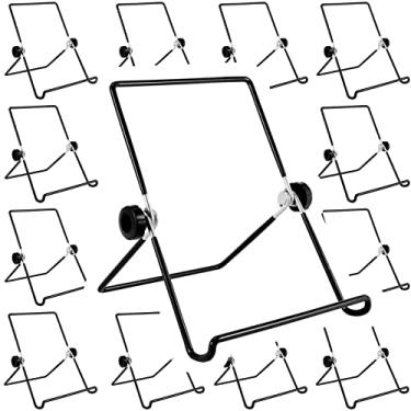 Imagem de KOHAND Pacote Com 14 Cavaletes Ajustáveis De Arame Para Exposição, Suporte Dobrável Porta-Retratos, Cavalete Ferro Preto Utensílios Cozinha, Livro Receitas, Fotos, Cm Largura X 18 Altura