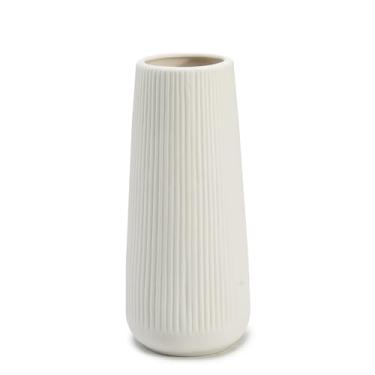 Imagem de Steviieden Vaso De Cerâmica Para Flores, Decoração Casa Com Nervuras Brancas, Capim-Dos-Pampas Minimalista Nórdico, Vasos Flores Cozinha, Sala Estar, Quarto, Escritório, Centro Mesa Prateleira