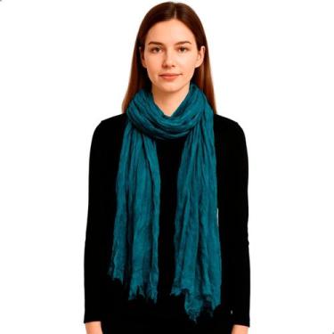 Imagem de Cachecol Pashmina Feminino Xale Tipo Manta Toque Macio Com Franjas 180