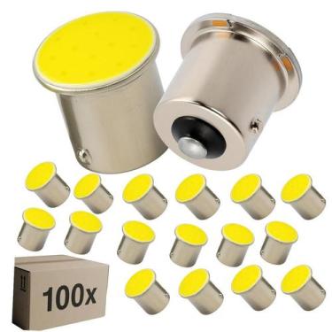 Imagem de Kit 100 Lâmpada LED 1 Polo P21W Cob Branca Revenda Atacado - Kobo
