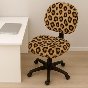 Imagem de Capa para Cadeira executiva sem braço estética Escritório pelúcia Pelo Curto (ONÇA)