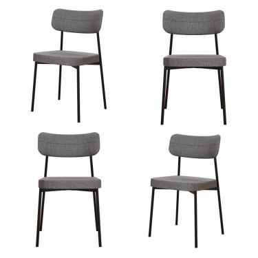 Imagem de Cadeira Mynna Fixa C/4 Pes 525 X 470 X 790 Mm C/4 Un. Corriente Cinza Corriente Cinza