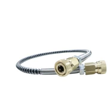Imagem de HHUXIUE Mangueira de enchimento PCP para paintball airsoft de 50,8 cm, mangueira de chicote de equipamento de enchimento de paintball com conector macho duplo de 8 mm