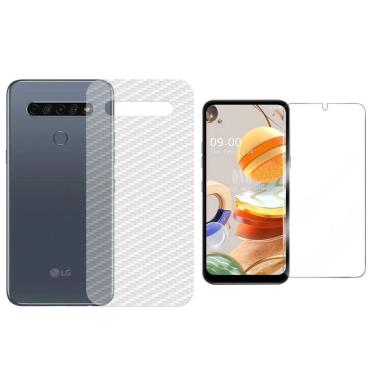 Imagem de Película Hidrogel + Adesivo Fibra De Carbono Para Lg K61 - Transparente