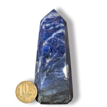 Imagem de Ponta Sodalita Gerador Pedra Natural 7 a 8cm 110g Classe A - Cristaisd