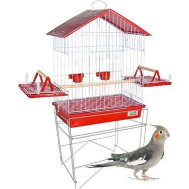 Imagem de Gaiola Viveiro Para Aves Calopsita Com Suporte Resistente - Jelplast, 
