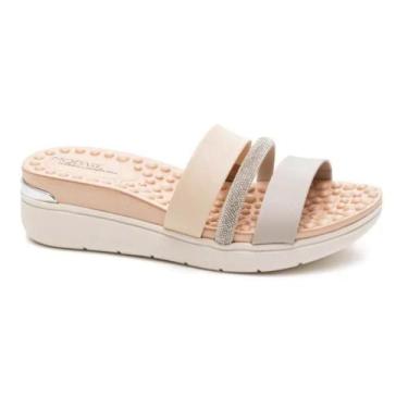 Imagem de Tamanco Modare Feminino Confortável Nude Ortopédico, 38, Creme, Cinza,