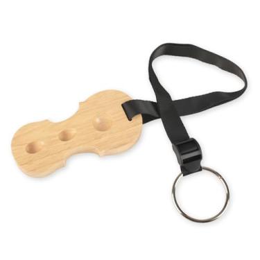 Imagem de Suporte de âncora antiderrapante para descanso de violoncelo de madeira maciça em forma de violoncelo com 3 furos (forma de violoncelo - madeira natural)