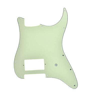 Imagem de KAISH 11 Hole ST Strat One Humbucker placa de arranhão para guitarra serve para Fender Delonge Verde menta 3 camadas