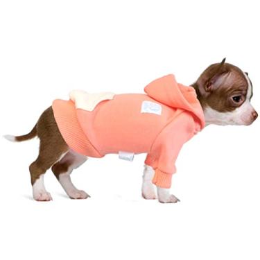 Imagem de Moletom com capuz rosa SZAT PRO para cães com xícara de chá, roupas para filhotes 100% algodão para cães e gatos pequenos, chihuahua roupas pulôver suéteres para cães meninos e meninas pequenas