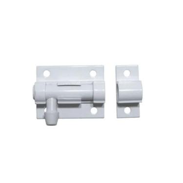 Imagem de Trinco fecho ferrolho 1 1/2 pol 40mm porta portao aluminio branco - VC