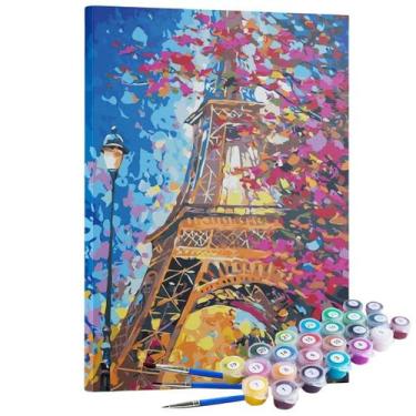 Imagem de Kit Pintura Terapêutica - A Torre Eiffel E As Flores - Maue Art Store