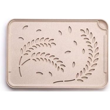 Imagem de Bandejas De Plástico Antiderrapante Prato De Bebidas Bandeja Retangular Antiderrapante, Beige