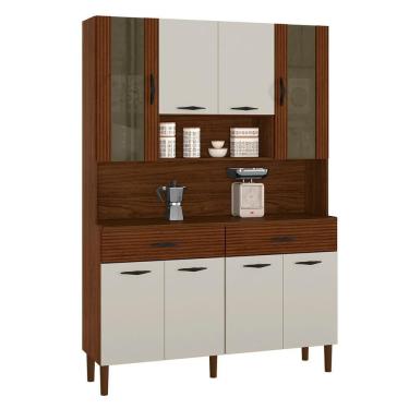 Imagem de Kit Cozinha 8p 2g 122 Cm Golden Nogueira Off White Nogueira