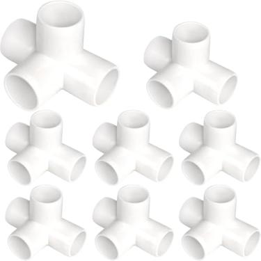 Imagem de Encaixe de tubulação de PVC de 4 vias de 2,5 cm, estrutura de estufa, resistente, conectores de móveis, conexão de barraca (pacote com 8)