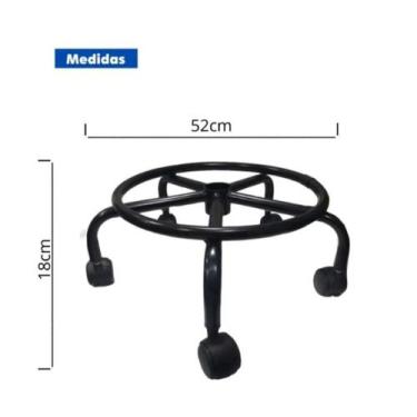 Imagem de Base Para Cadeira Caixa Alta Com Aro Apoio Dos Pés Preto - Sintonia Fl