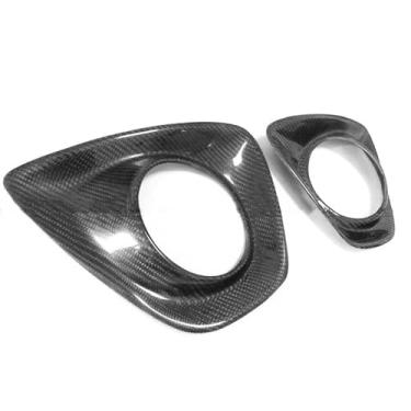 Imagem de FINMOKAL Capa de farol traseiro de fibra de carbono seco para farol de neblina compatível com Hyundai Veloster 2011-2017