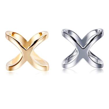 Imagem de QUUPY 2 peças de fivela de cachecol em forma de X para mulheres mulheres meninas simples moda cachecol anel fivela lenço de seda clipe anel cachecóis suporte de fivela (ouro + prata)