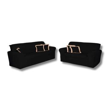 Imagem de Kit Capas Sofá 2 E 3 Lugares Adere Malha Gel Liso Econômico - Decorall