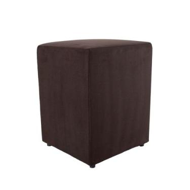 Imagem de Puff Decorativo Cubo Banqueta Tecido Macio Madeira Cores - DW Confecçõ