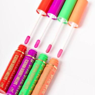 Imagem de Kit 4 Gloss Labial Batom Líquido Mágico 4Ml - BellaFemme