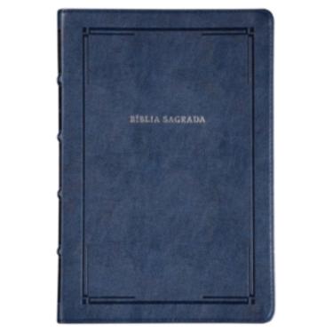 Imagem de Bíblia Slim NVI, Letra Grande, Couro-soft azul, Luxo, Barroca, Leitura Perfeita