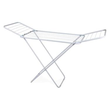 Imagem de Varal De Chão Dobrável Slim Com Abas Laterais Leve e Compacto Estrutura Resistente Antiferrugem