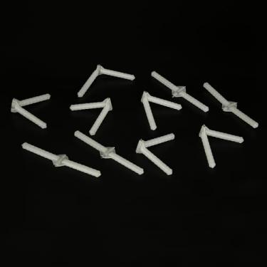 Imagem de 10 peças de dobradiça de agulha de plástico RC para avião, helicóptero, avião, faça você mesmo, modelo de avião, peças de asa fixa, espuma (4,5 x 67 mm)