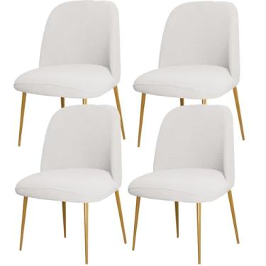 Imagem de 4pcs Curved Back Upholstered Dining Chair Covers, Armless Stretch Chair Cover, Reusable Protector Dining Chair for Office Dining Room Banquet Home Party Decor(White)