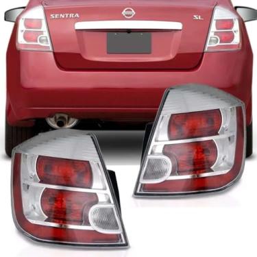 Imagem de Par Lanterna Traseira Sentra 2007 2008 2009 2010 2011 2012 2013 Bicolor
