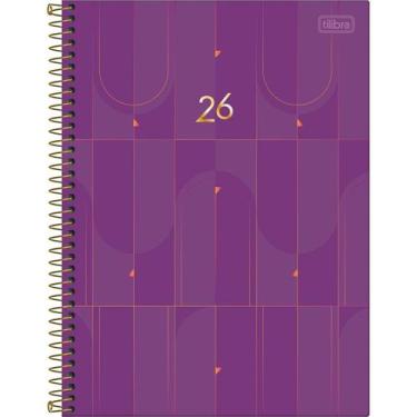 Imagem de Agenda Executiva Espiral Diária 20 x 27,5 cm Spot Feminina 2026 - Roxa