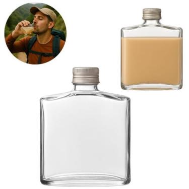 Imagem de Cantil De Vidro Com Tampa 250ml Garrafa Para Bebidas - Freecom