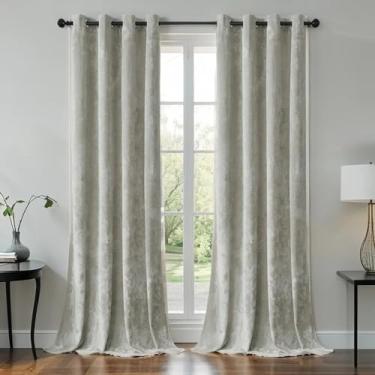 Imagem de Cortinas de veludo triturado cinza prateado 132 x 213 cm luxuosas cortinas à prova de som com isolamento térmico para sala de estar, quarto, escritório, tratamentos de janela com filtro de luz, 2