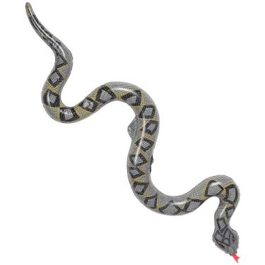 Imagem de SAFIGLE Balão Inflável de Cobra: Brinquedo de Decoração para Festa de Cobra, Balão Com Tema de Selva, Plástico Preto, 47,24 Polegadas