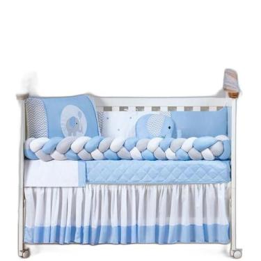 Imagem de Kit Trançado Para Berço Masculino 14 Peças Modelo Elefante - Beatriz E