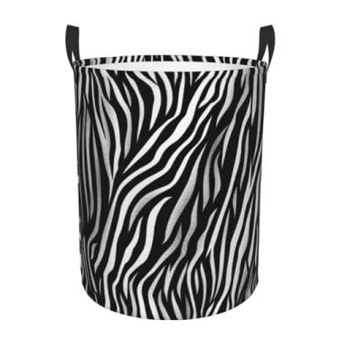 Imagem de Cesto de lavanderia com estampa de zebra, dobrável, impermeável, cesto de armazenamento de roupas com alças, pano Oxford, organizador de brinquedos, cesta para banheiro, lavanderia, quarto, pequeno