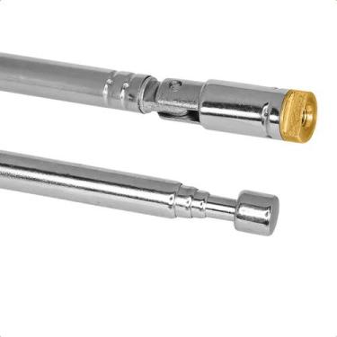 Imagem de Antena Haster Cromada 4 Estágios Para TV e Rádio 18.5cm a 52cm Uhf Vhf