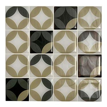 Imagem de Pastilha Adesiva Alto Relevo Preta Bege Branca Kit 4 Placas