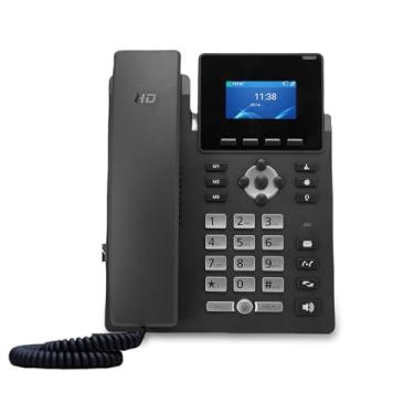 Imagem de VBESTLIFE P Telefone VoIP Acount, 2.4in Tela Colorida, 2 Linhas de Serviço, Bluetooth, USB A, RJ9 e Portas EHS, POE, Gigabit Ethernet Desktop Business Media Phone