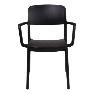 Imagem de Cadeira Tramontina Marta Em Polipropileno Preta Com Braços