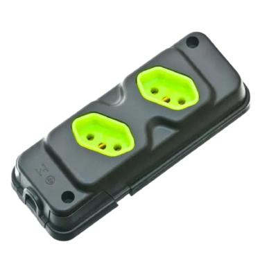 Imagem de Tomada Em Barra Robust 2T 20A Preto/Verde Fiolux