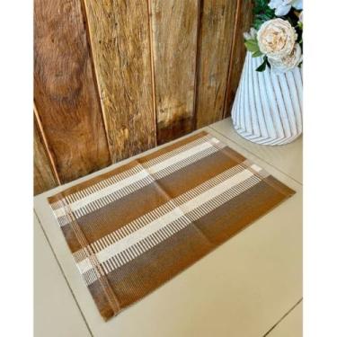 Imagem de Tapete Avulso Pequeno Aquarela 67 x 46cm Tear Artesanal (Ferrugem)