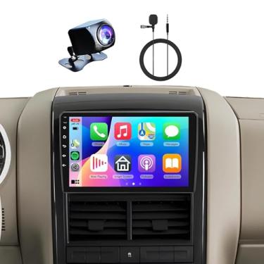 Imagem de [4G + 64G] Rádio automotivo para Ford Explorer 2005-2010 com Bluetooth GPS sem fio Carplay Android Auto, rádio Hodozzy com tela sensível ao toque de 10,1 polegadas com rádio WiFi FM/RDS, DSP/USB/SWC